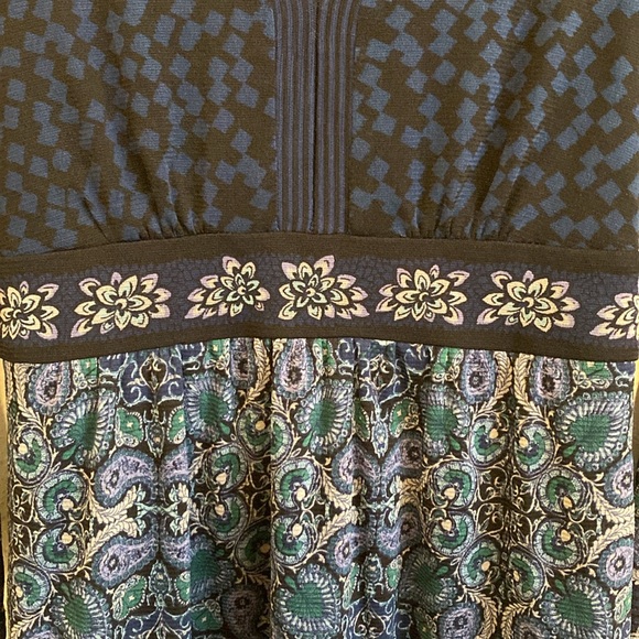 Vintage Y2K Boho Hippie Blue Floral Flare Sleeved Top✨ - Picture 4 of 7